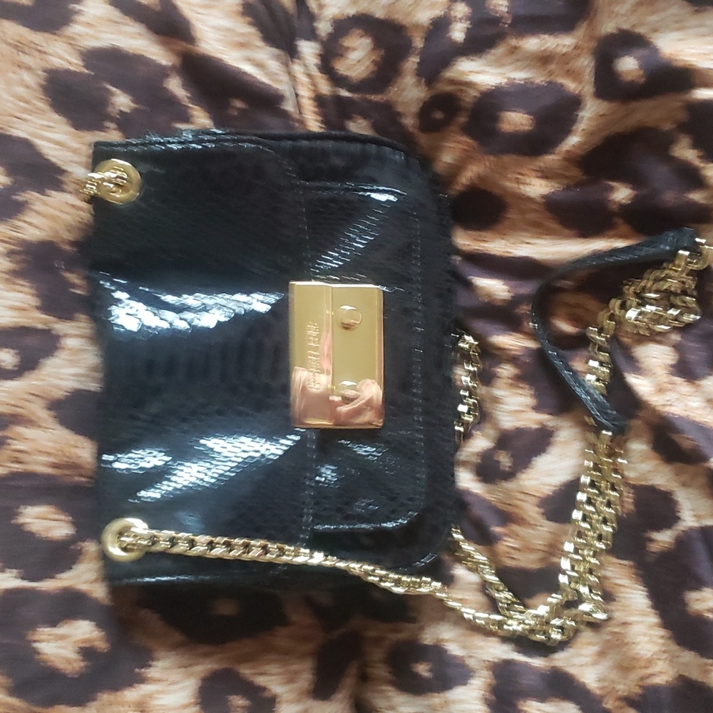 Michael Kors Black Python Print Crossbody Bag - image 1